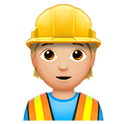 Émoji 👷🏼 Personnel Du Bâtiment : Peau Moyennement Claire sur Apple iOS 13.2.