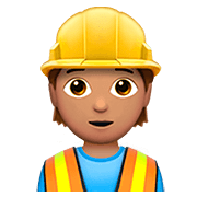 👷🏽 Emoji Trabalhador De Construção Civil: Pele Morena na Apple iOS 13.2.