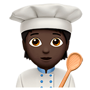 Émoji 🧑🏿‍🍳 Cuisinier (tous Genres) : Peau Foncée sur Apple iOS 13.2.