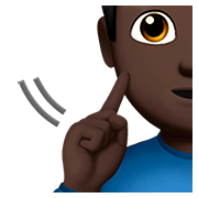 Émoji 🧏🏿‍♂️ Homme Sourd : Peau Foncée sur Apple iOS 13.2.