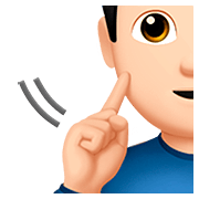 Emoji 🧏🏻‍♂️ Uomo Con Problemi Di Udito: Carnagione Chiara su Apple iOS 13.2.