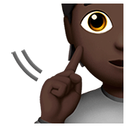 🧏🏿 Emoji gehörlose Person: dunkle Hautfarbe Apple iOS 13.2.