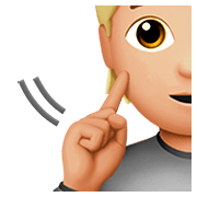 Emoji 🧏🏼 Persona Con Problemi Di Udito: Carnagione Abbastanza Chiara su Apple iOS 13.2.