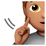 🧏🏽 Emoji gehörlose Person: mittlere Hautfarbe Apple iOS 13.2.