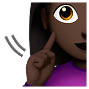 Emoji 🧏🏿‍♀️ Donna Con Problemi Di Udito: Carnagione Scura su Apple iOS 13.2.