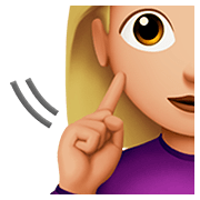 Emoji 🧏🏼‍♀️ Donna Con Problemi Di Udito: Carnagione Abbastanza Chiara su Apple iOS 13.2.