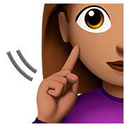 🧏🏽‍♀️ Emoji gehörlose Frau: mittlere Hautfarbe Apple iOS 13.2.