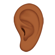 👂🏾 Emoji Ohr: mitteldunkle Hautfarbe Apple iOS 13.2.