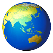 Émoji 🌏 Globe Tourné Sur L’Asie Et L’Australie sur Apple iOS 13.2.