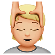 💆🏼 Emoji Persona Recibiendo Masaje: Tono De Piel Claro Medio en Apple iOS 13.2.