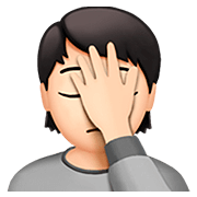 🤦🏻 Emoji sich an den Kopf fassende Person: helle Hautfarbe Apple iOS 13.2.