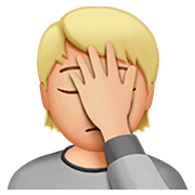 🤦🏼 Emoji sich an den Kopf fassende Person: mittelhelle Hautfarbe Apple iOS 13.2.