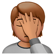 Emoji 🤦🏽 Persona Esasperata: Carnagione Olivastra su Apple iOS 13.2.