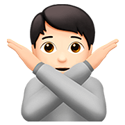 🙅🏻 Emoji Persona Haciendo El Gesto De «no»: Tono De Piel Claro en Apple iOS 13.2.