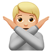 Emoji 🙅🏼 Persona Che Fa Segno Di No: Carnagione Abbastanza Chiara su Apple iOS 13.2.