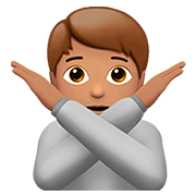 Emoji 🙅🏽 Persona Che Fa Segno Di No: Carnagione Olivastra su Apple iOS 13.2.