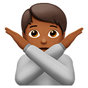 Emoji 🙅🏾 Persona Che Fa Segno Di No: Carnagione Abbastanza Scura su Apple iOS 13.2.