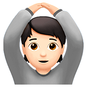 🙆🏻 Emoji Person mit Händen auf dem Kopf: helle Hautfarbe Apple iOS 13.2.