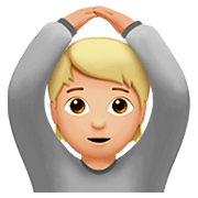 🙆🏼 Emoji Person mit Händen auf dem Kopf: mittelhelle Hautfarbe Apple iOS 13.2.