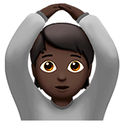 🙆🏿 Emoji Person mit Händen auf dem Kopf: dunkle Hautfarbe Apple iOS 13.2.