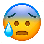 😰 Emoji Rosto Ansioso Com Gota De Suor na Apple iOS 13.2.