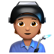 🧑🏽‍🏭 Emoji Fabrikarbeiter(in): mittlere Hautfarbe Apple iOS 13.2.