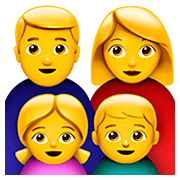 👨‍👩‍👧‍👦 Emoji Familie: Mann, Frau, Mädchen und Junge Apple iOS 13.2.
