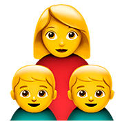 Emoji 👩‍👦‍👦 Famiglia: Donna, Bambino E Bambino su Apple iOS 13.2.