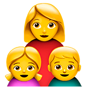 👩‍👧‍👦 Emoji Familia: Mujer, Niña, Niño en Apple iOS 13.2.