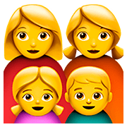 👩‍👩‍👧‍👦 Emoji Familia: Mujer, Mujer, Niña, Niño en Apple iOS 13.2.