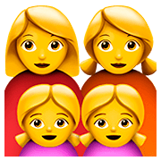 👩‍👩‍👧‍👧 Emoji Familie: Frau, Frau, Mädchen und Mädchen Apple iOS 13.2.