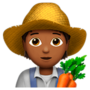 🧑🏾‍🌾 Emoji Agricultor: Pele Morena Escura na Apple iOS 13.2.