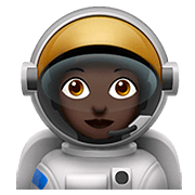 👩🏿‍🚀 Emoji Astronauta Mujer: Tono De Piel Oscuro en Apple iOS 13.2.