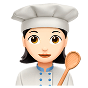👩🏻‍🍳 Emoji Cocinera: Tono De Piel Claro en Apple iOS 13.2.