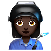 👩🏿‍🏭 Emoji Fabrikarbeiterin: dunkle Hautfarbe Apple iOS 13.2.