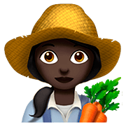 👩🏿‍🌾 Emoji Bäuerin: dunkle Hautfarbe Apple iOS 13.2.