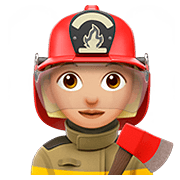 👩🏼‍🚒 Emoji Feuerwehrfrau: mittelhelle Hautfarbe Apple iOS 13.2.
