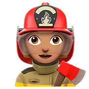 Emoji 👩🏽‍🚒 Pompiere Donna: Carnagione Olivastra su Apple iOS 13.2.
