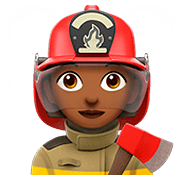 Emoji 👩🏾‍🚒 Pompiere Donna: Carnagione Abbastanza Scura su Apple iOS 13.2.