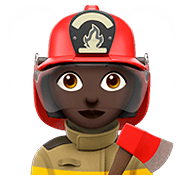 Emoji 👩🏿‍🚒 Pompiere Donna: Carnagione Scura su Apple iOS 13.2.