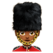 Emoji 💂🏾‍♀️ Guardia Donna: Carnagione Abbastanza Scura su Apple iOS 13.2.