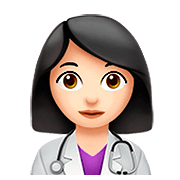 Emoji 👩🏻‍⚕️ Operatrice Sanitaria: Carnagione Chiara su Apple iOS 13.2.