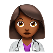 Emoji 👩🏾‍⚕️ Operatrice Sanitaria: Carnagione Abbastanza Scura su Apple iOS 13.2.