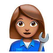 Émoji 👩🏽‍🔧 Mécanicienne : Peau Légèrement Mate sur Apple iOS 13.2.