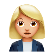 👩🏼‍💼 Emoji Büroangestellte: mittelhelle Hautfarbe Apple iOS 13.2.