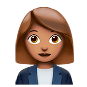 👩🏽‍💼 Emoji Büroangestellte: mittlere Hautfarbe Apple iOS 13.2.
