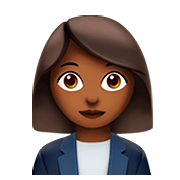 👩🏾‍💼 Emoji Oficinista Mujer: Tono De Piel Oscuro Medio en Apple iOS 13.2.