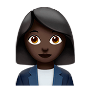 👩🏿‍💼 Emoji Oficinista Mujer: Tono De Piel Oscuro en Apple iOS 13.2.