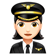 👩🏻‍✈️ Emoji Piloto De Avião Mulher: Pele Clara na Apple iOS 13.2.