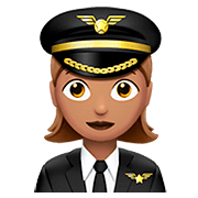 Emoji 👩🏽‍✈️ Pilota Donna: Carnagione Olivastra su Apple iOS 13.2.